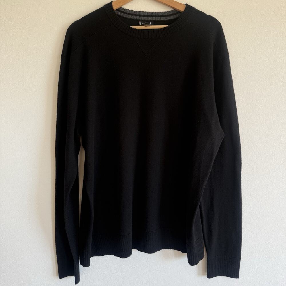 Smartwool Sparwood Crew Sweater Men’s XXL Black Merino Wool Lightweight Pullover